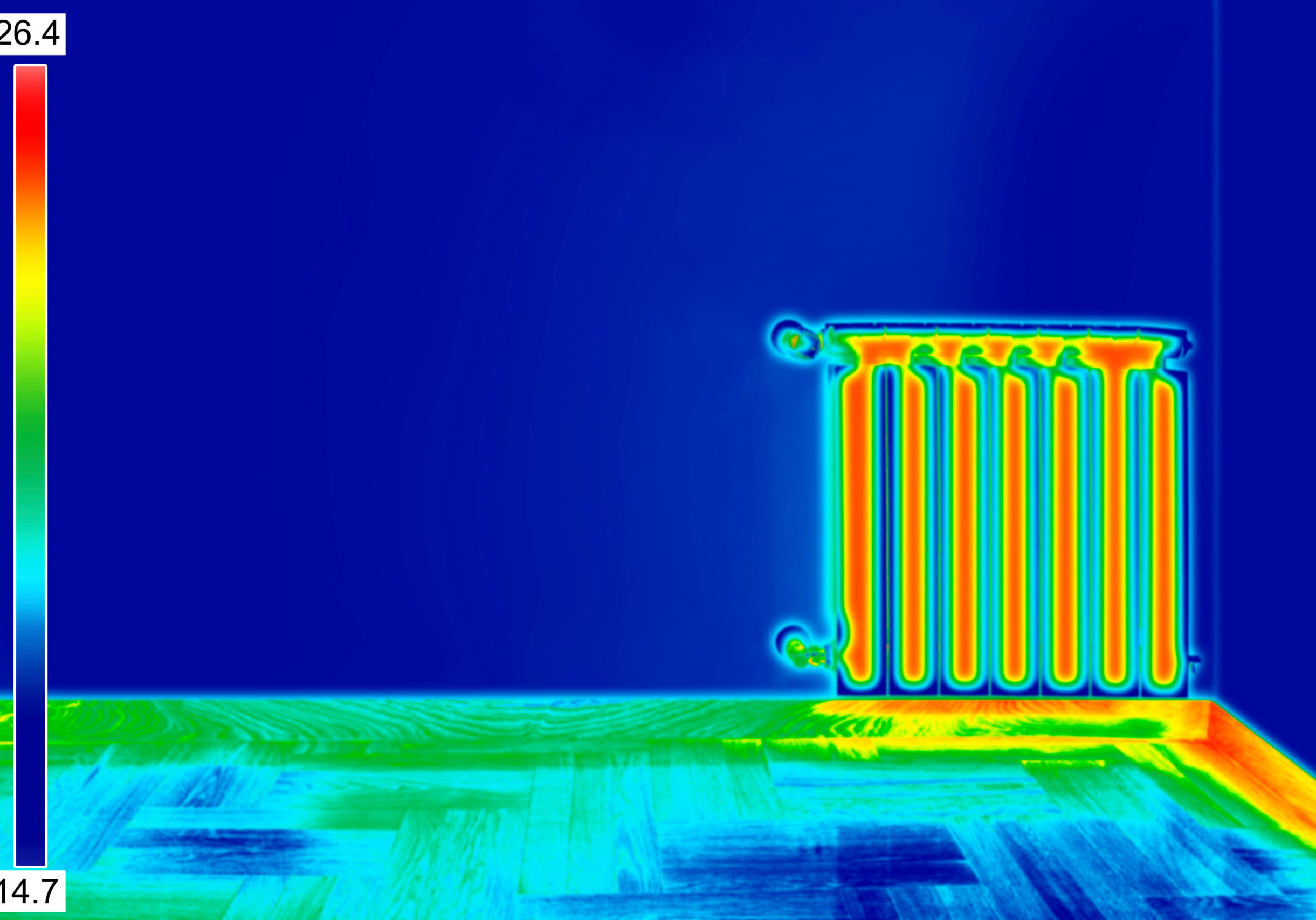 Infrared Thermal Image of Radiator Heater in room